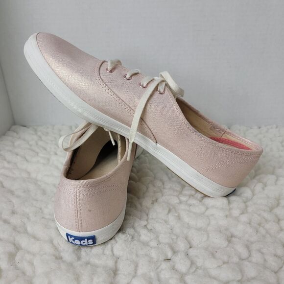 Keds Champion Metallic Womens Size 8.5 Linen ROSE Gold Low Top Sneaker - Picture 6 of 10